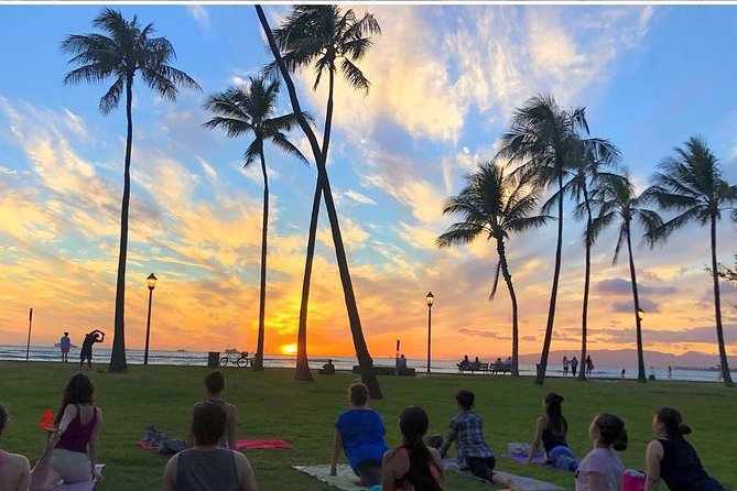 Beach Yoga on Waikiki with Diamondhead Backdrop - Diamond Head State Monument: why stop there before the mat