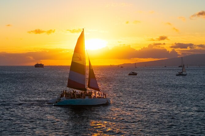 Board from Waikiki Beach for a scenic Sunset Sail on the Hāwea - The Sunset Route: Waikiki, Diamond Head, and Clear Photo Time