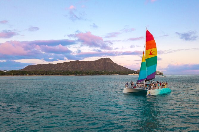 Board from Waikiki Beach for a scenic Sunset Sail on the Hāwea - Drinks, Timing, and Why You Might Feel Like You’re Waiting
