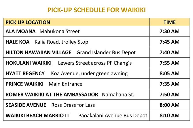 North Shore Haleiwa & Dole Plantation Tour - Waikiki Pickup and North Shore Logistics: What to Expect Before You Go