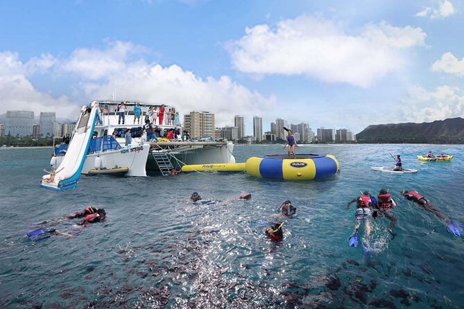 Oahu 5-in-1 Deluxe Cruise: Turtle Snorkeling & Ocean Activities - Smooth 65-foot catamaran fun off Waikiki