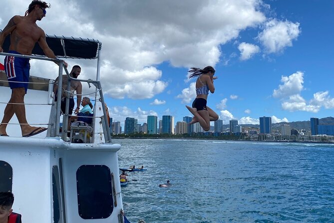 Oahu 5-in-1 Deluxe Cruise: Turtle Snorkeling & Ocean Activities - The 5-in-1 water playground: slide, trampoline, and the jump platform