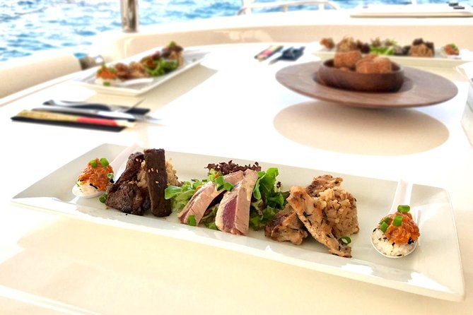 Small Group Yacht Sunset Cruise from Oahu - The chef’s tasting menu: short rib and seared Ahi