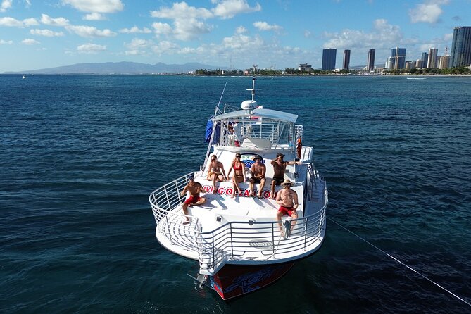 Waikiki, Hawaii: Deluxe Snorkel and Wildlife Cruise - The floating platform playground: slide, trampoline, and lily pad breaks